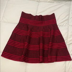 Sophie Max Red and Black A-Line Skirt